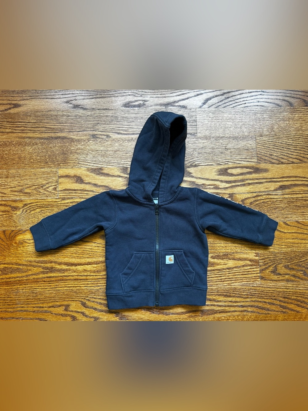Carhartt Baby Boys 6M Black Full Zip Fleece Logo Hoodie